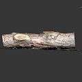 Natural Wood Log On Rustic Stone Slab With Axe And Textured Surface 3d model