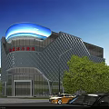 Modern Sustainable Office Building With Green Roof And Urban Landscape Design