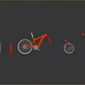 Red Bicycle With Disassembled Parts Including Wheels Seat And Frame On Reflective Surface