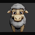 Cute Low Poly Cartoon Sheep With White Wool And Brown Face 3d model