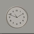 Minimalist Round Wall Clock With White Dial Black Numbers And Hands 3d model