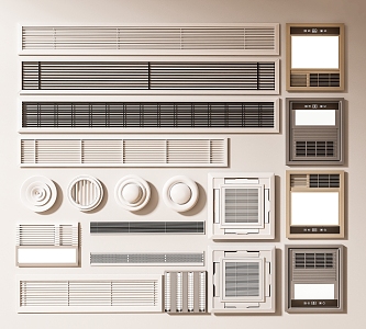 Modern air conditioning air outlet central air conditioning air outlet aluminum gusset air conditioning outlet 3d model