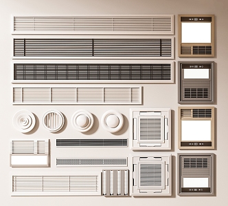 Modern air conditioning air outlet central air conditioning air outlet aluminum gusset air conditioning outlet 3d model