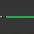 Futuristic Green Glowing Lightsaber Weapon With Metallic Hilt And Bright Blade