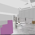 Modern Clothing Store Interior With White Hanging Racks Decorative Plants And Wooden Seats