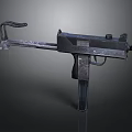 Vintage Submachine Gun with Metal Construction Magazine and Barrel Design