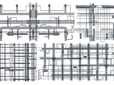 Suspended Ceiling Structural Design With Framework Grid Layout And Installation Details 3d model