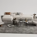 Quiet Sofa Tea Table Combination Sofa Coffee Table 3d model