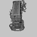Detailed Automotive Engine With Cylinder Head Piston And Mechanical Components