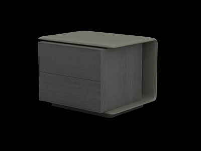 Modern Gray Bedside Table With Two Drawers And Minimalist Design 3d model