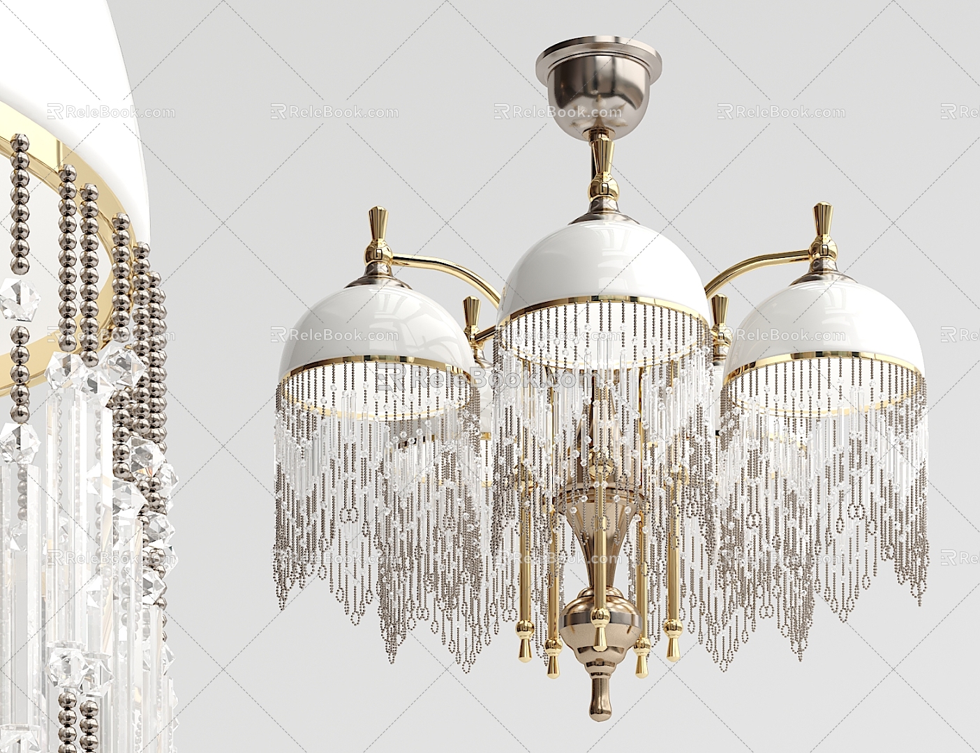 European-style crystal chandelier crystal multi-head chandelier 3d model