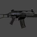 Black Tactical Assault Rifle With Modern Design Picatinny Rail Sleek Finish And Detachable Magazine