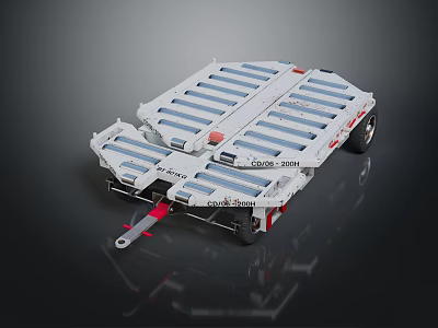 Flatbed Trailer With Metal Loading Deck Dual Axle And Hitch System 3d model