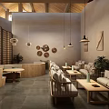Traditional Tea House Interior With Wooden Ceiling Sliding Shoji Screens And Moon Decoration