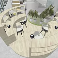 Spacious Lounge Area Interior With Pendant Lights Green Plants And Letter A Wall Art