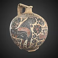 Traditional Handcrafted Ceramic Vessel With Intricate Animal And Floral Patterns
