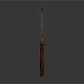 Classic Magnifying Glass with Wooden Handle Round Lens and Metal Frame on Gray Background