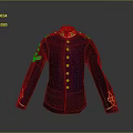 Purple Formal Uniform With Red Collar Gold Buttons And Decorative Sleeve Emblems