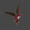Red And White Mythical Dragon Game Character With Wings And Horns