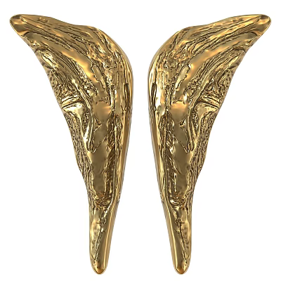 Elegant Golden Cabinet Handles With Intricate Carved Patterns For Furniture Decor 3d model