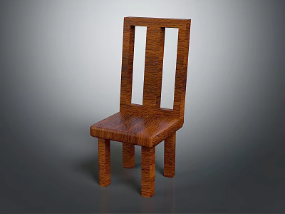 Wooden Leisure Chair with Modern Minimalist Design and Vertical Slats Backrest for Comfortable Seating 3d model