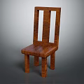 Wooden Leisure Chair with Modern Minimalist Design and Vertical Slats Backrest for Comfortable Seating