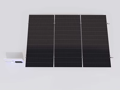 Industrial Solar Panel System With Inverter For Renewable Energy Generation 3d model