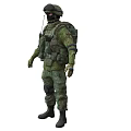 Man in Camouflage Military Uniform Wearing Helmet Mask and Tactical Gear