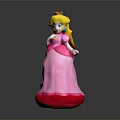 Cute Princess Doll With Pink Long Dress Golden Crown And Blue Eyes