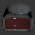 Stylish Modern Metal Chair With Three Brown Upholstered Panels And Round Base
