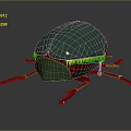 Beetle Shaped Future Architecture Featuring Green Carapace Yellow Details And Red Legs