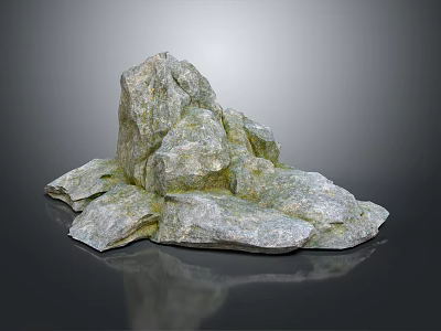 Natural Stacked Stone Rock Formation With Rough Surface And Gray Texture 3d model