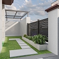 Courtyard Garden Villa View 3d model