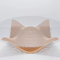 Modern Artistic Coffee Table Featuring Transparent Glass Top And Wavy Wooden Base