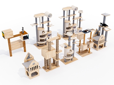 Modern cat climbing frame 3d model