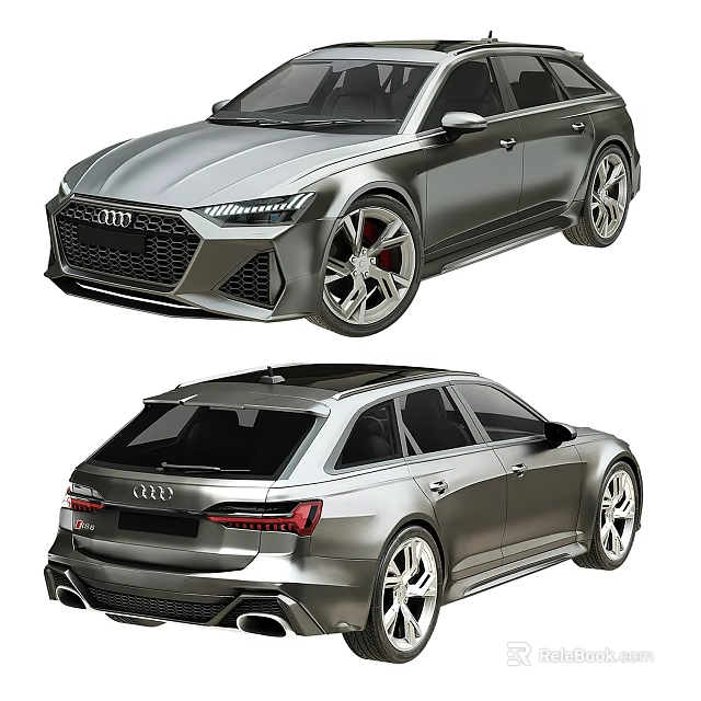 Audi Car Front And Rear Views With Stylish Design 3d model 