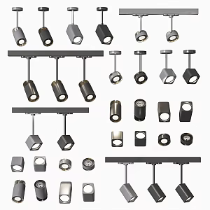 Modern Spotlight Track Light Combination 3d model