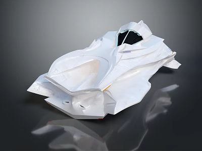 Futuristic White Spacecraft Design For Advanced Cosmic Exploration With Sleek Aerodynamic Structure 3d model