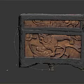 Decorative Carved Wooden Box With Floral Patterns And Metal Lock Design