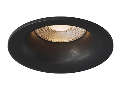 Black Recessed Downlight Spotlight With Modern Design And Illuminated Center 3d model