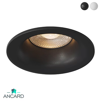 Black Recessed Downlight Spotlight With Modern Design And Illuminated Center 3d model