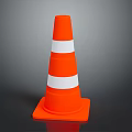 High Visibility Orange Traffic Cone With White Reflective Safety Stripes