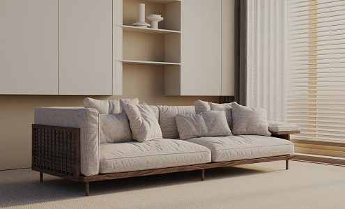 Modern three-seat sofa 3d model