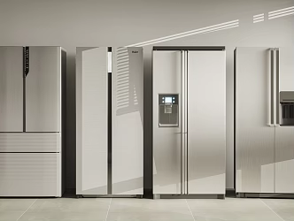 Modern refrigerator combination 3d model