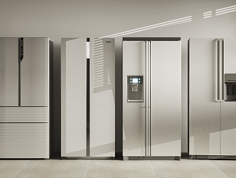 Modern refrigerator combination 3d model