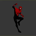 Spider Man Character In Red And Black Suit With Dynamic Action Pose