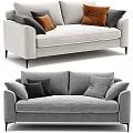 Modern Multi-seat Sofas With Soft Upholstery And Colorful Decorative Pillows 3d model