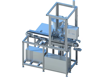Industrial Equipment with Automated Conveyor System and Metal Frame Structure for Manufacturing Production Lines 3d model