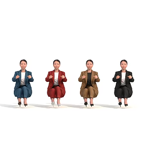 Characters women sit people drive people 3d model