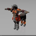 Centaur Warrior Character With White Hair Red Armor Red Pants And Outstretched Arms